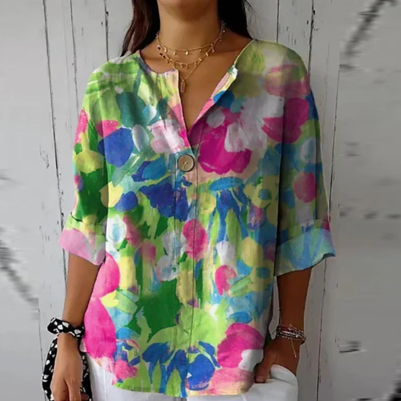 Women's Soft Floral Print Blouse | Light and Airy Summer Top - Velshara store