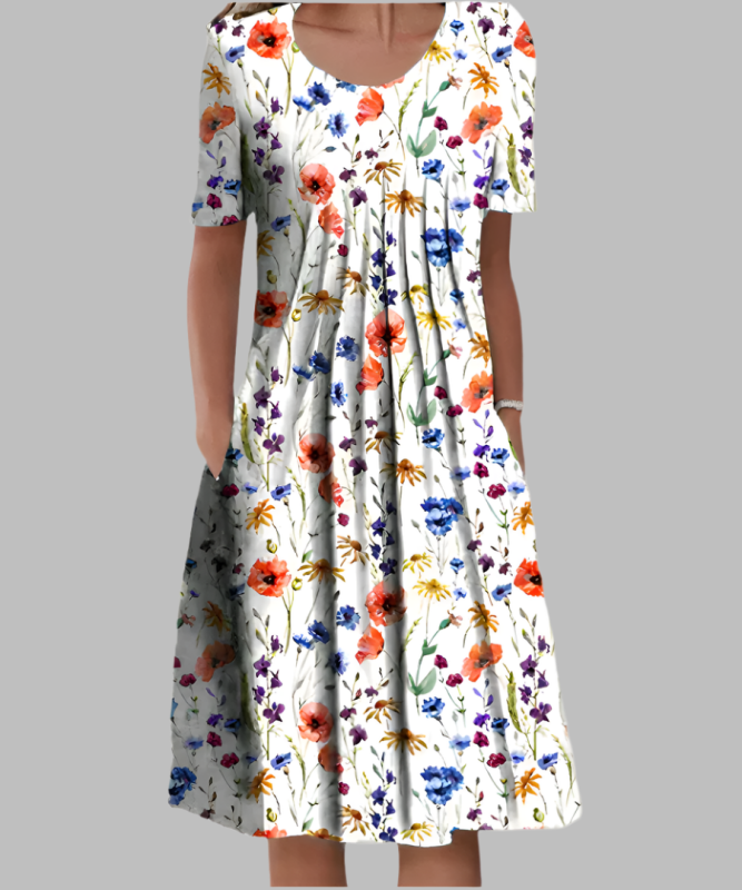 Women's Soft Midi Dress | Elegant Flowy Summer Dress - Velshara store