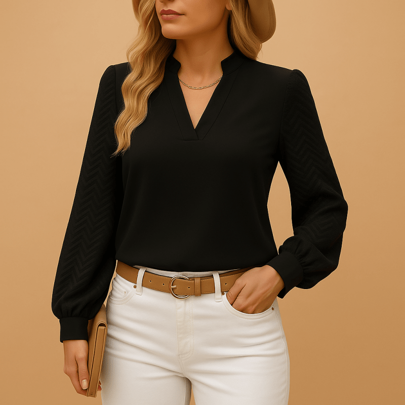 Women's Soft Viscose V - Neck Top | Flowy Relaxed Fit Blouse for All Seasons - Velshara store