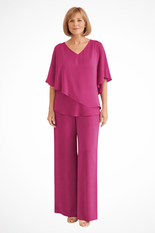 Women's Solid Cobalt Blue Loungewear Set | Relaxed Batwing Top and Wide Leg Trousers - Velshara store