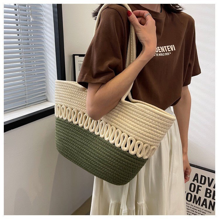 Women’s Straw Woven Shoulder Bag – French Style Beach Tote - Velshara store