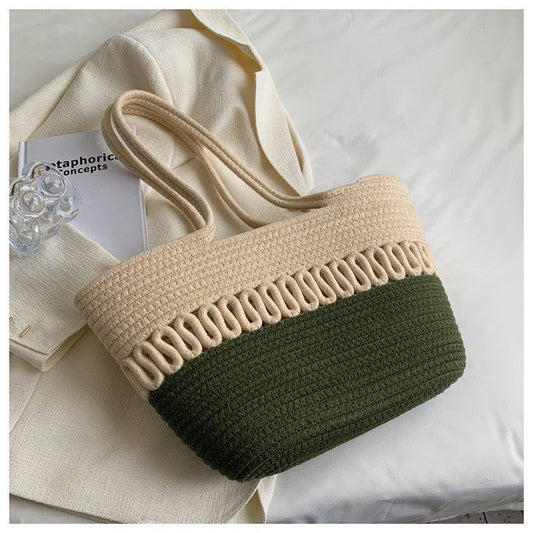 Women’s Straw Woven Shoulder Bag – French Style Beach Tote - Velshara store