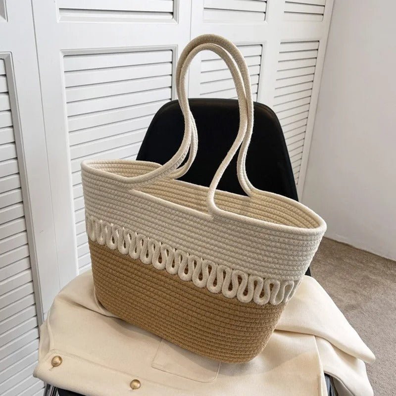 Women’s Straw Woven Shoulder Bag – French Style Beach Tote - Velshara store