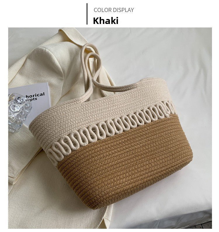 Women’s Straw Woven Shoulder Bag – French Style Beach Tote - Velshara store
