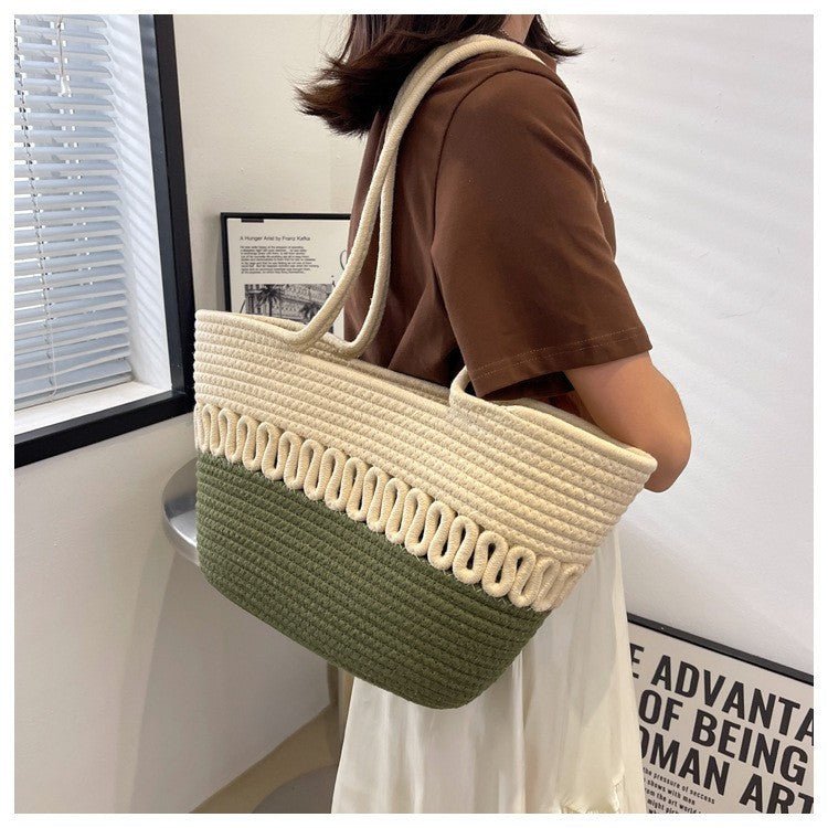 Women’s Straw Woven Shoulder Bag – French Style Beach Tote - Velshara store