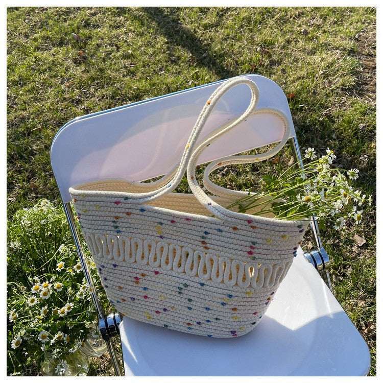 Women’s Straw Woven Shoulder Bag – French Style Beach Tote - Velshara store