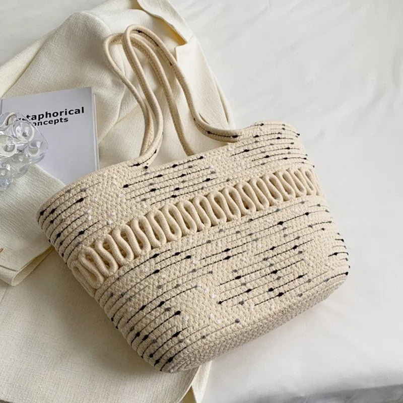 Women’s Straw Woven Shoulder Bag – French Style Beach Tote - Velshara store