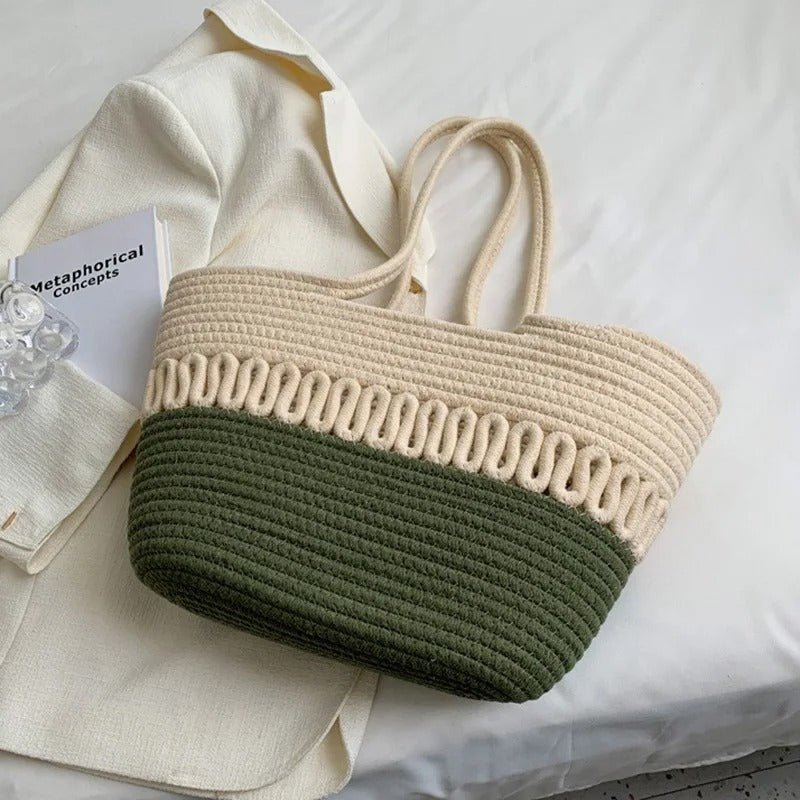 Women’s Straw Woven Shoulder Bag – French Style Beach Tote - Velshara store