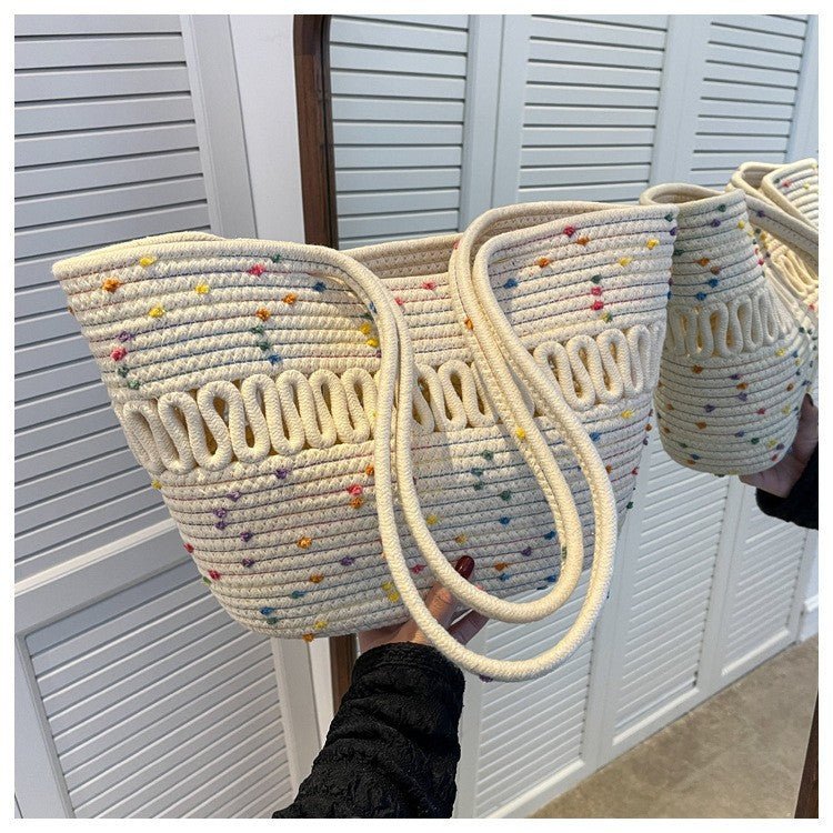 Women’s Straw Woven Shoulder Bag – French Style Beach Tote - Velshara store