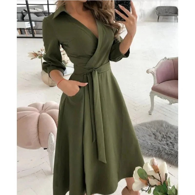 Women's Structured Fabric Blazer Dress | Elegant Tailored Belted Design - Velshara store