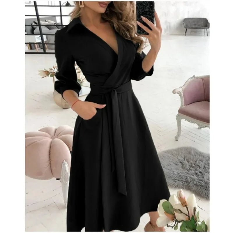 Women's Structured Fabric Blazer Dress | Elegant Tailored Belted Design - Velshara store