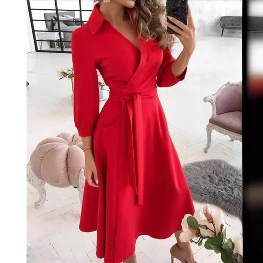 Women's Structured Fabric Blazer Dress | Elegant Tailored Belted Design - Velshara store