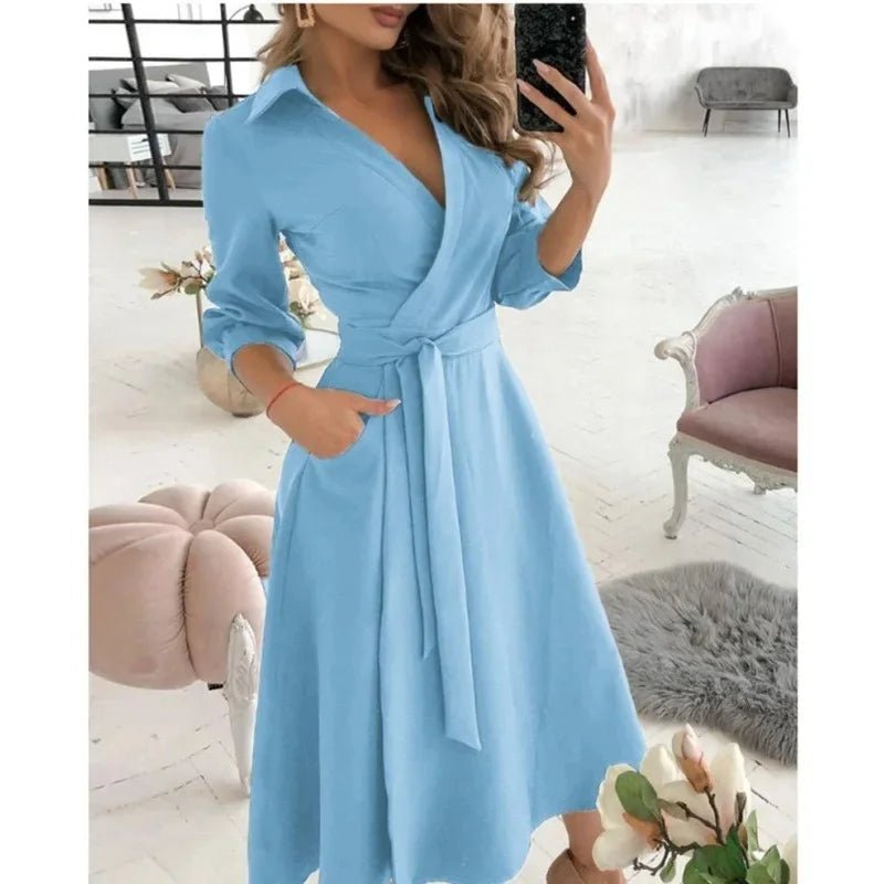 Women's Structured Fabric Blazer Dress | Elegant Tailored Belted Design - Velshara store