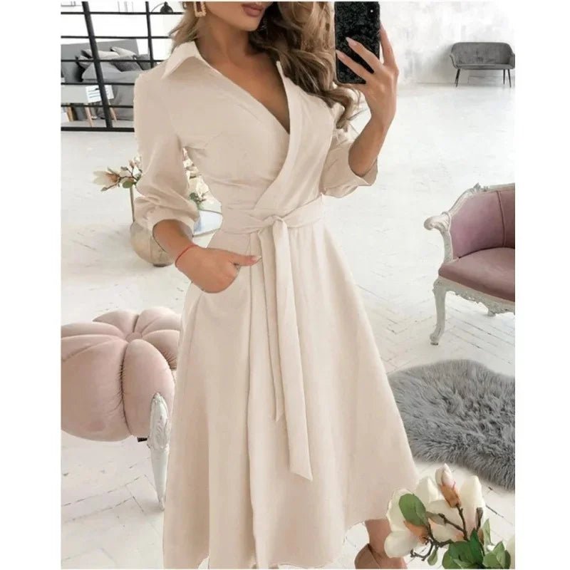 Women's Structured Fabric Blazer Dress | Elegant Tailored Belted Design - Velshara store