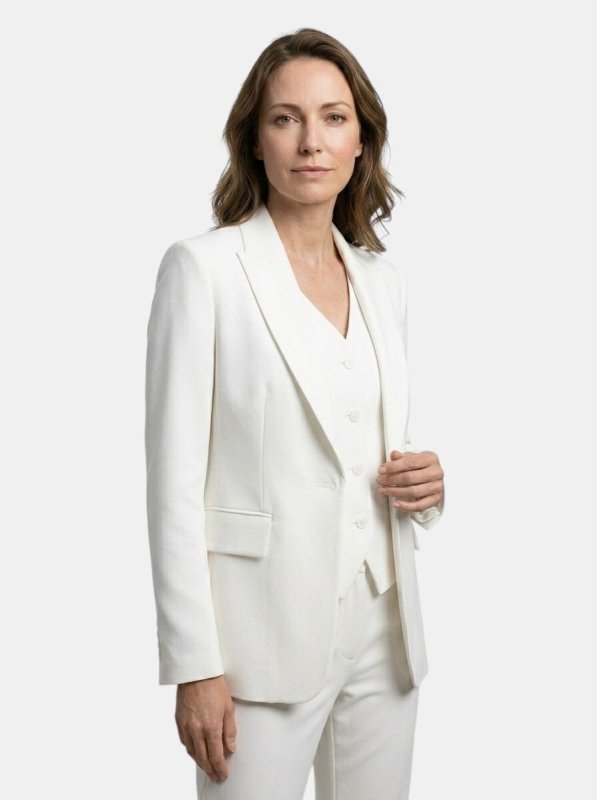 Women's Structured Fabric Three - Piece Suit | Elegant Blazer, Waistcoat & Flared Trousers - Velshara store