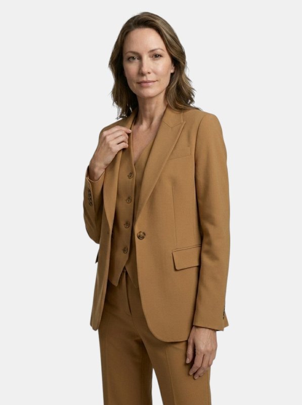 Women's Structured Fabric Three - Piece Suit | Elegant Blazer, Waistcoat & Flared Trousers - Velshara store