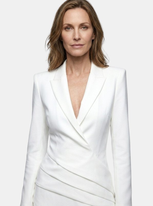 Women's Structured Mini Dress | Bold Deep V Neck Blazer Style Cocktail Dress - Velshara store