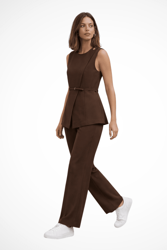 Women's Structured Trouser Set | Tailored Sleeveless Waistcoat Outfit - Velshara store
