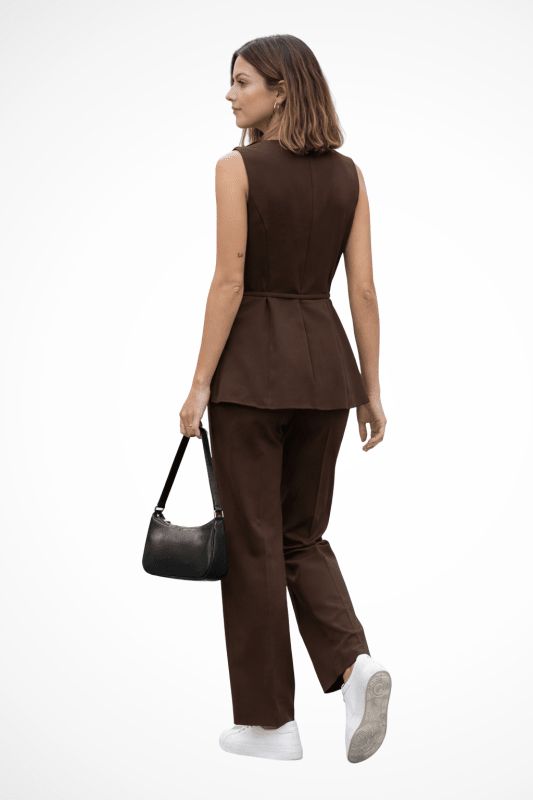Women's Structured Trouser Set | Tailored Sleeveless Waistcoat Outfit - Velshara store
