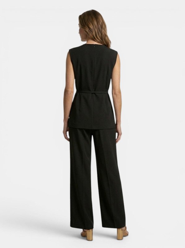 Women's Structured Two Piece Set | Tailored Sleeveless Top and Wide - Leg Trousers - Velshara store