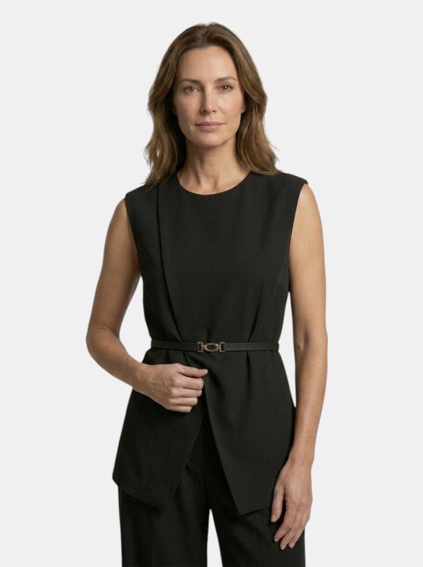Women's Structured Two Piece Set | Tailored Sleeveless Top and Wide - Leg Trousers - Velshara store
