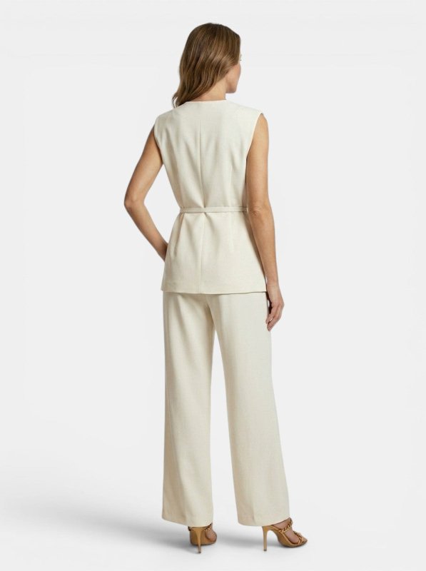 Women's Structured Two Piece Set | Tailored Sleeveless Top and Wide - Leg Trousers - Velshara store