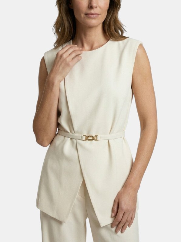 Women's Structured Two Piece Set | Tailored Sleeveless Top and Wide - Leg Trousers - Velshara store