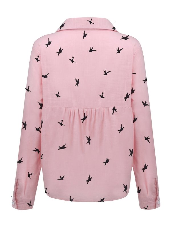 Women's Stylish Printed Polyester Shirt | Comfortable Long Sleeve Button Front Blouse - Velshara store