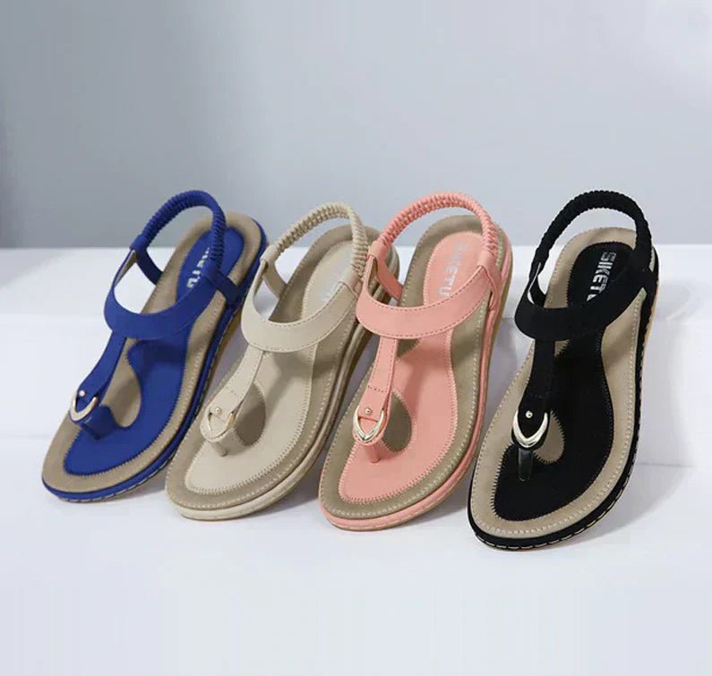 Women's Synthetic Arch Support Sandals | Elegant Comfortable Flat Footwear - Velshara store