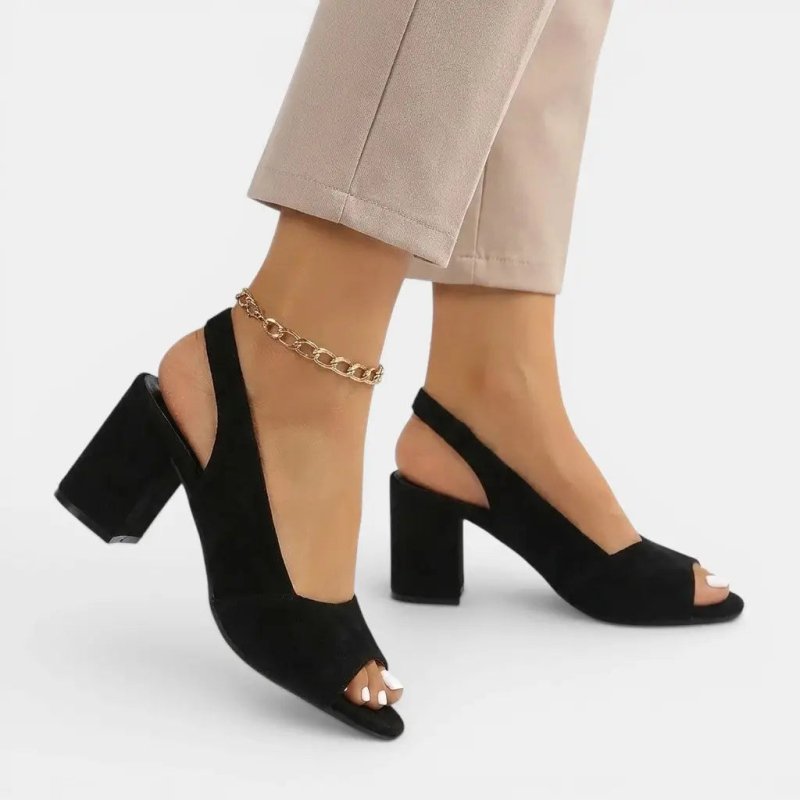 Women's Synthetic Colourblock Slingback Heels | Elegant Adjustable Sandals - Velshara store