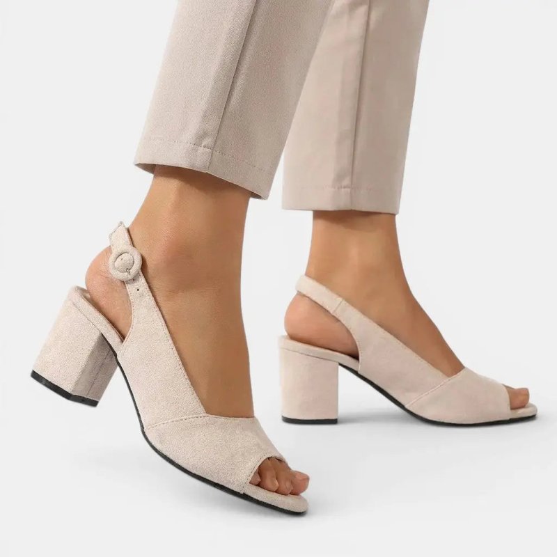 Women's Synthetic Colourblock Slingback Heels | Elegant Adjustable Sandals - Velshara store