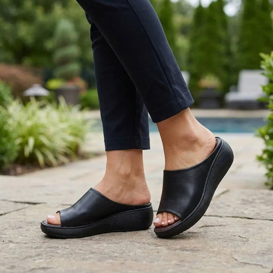 Women's Synthetic Cushioned Slide Sandals | Elegant Comfortable Summer Footwear - Velshara store