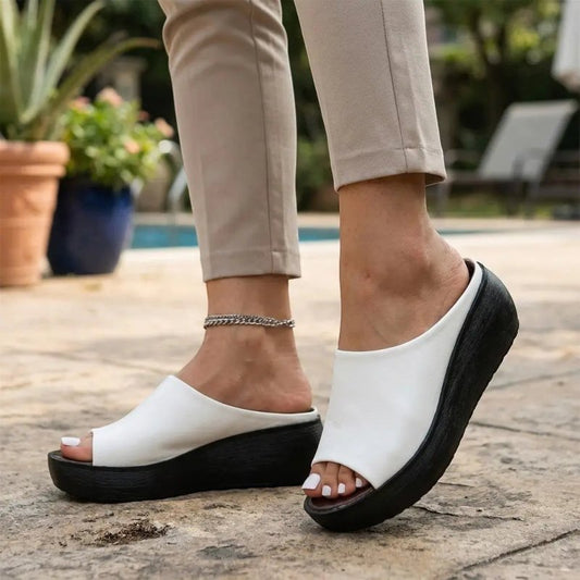 Women's Synthetic Cushioned Slide Sandals | Elegant Comfortable Summer Footwear - Velshara store
