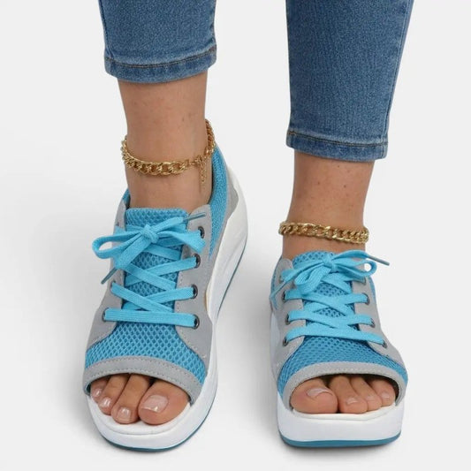 Women's Synthetic Cutout Lace - Up Sandals | Stylish Comfortable Summer Footwear - Velshara store