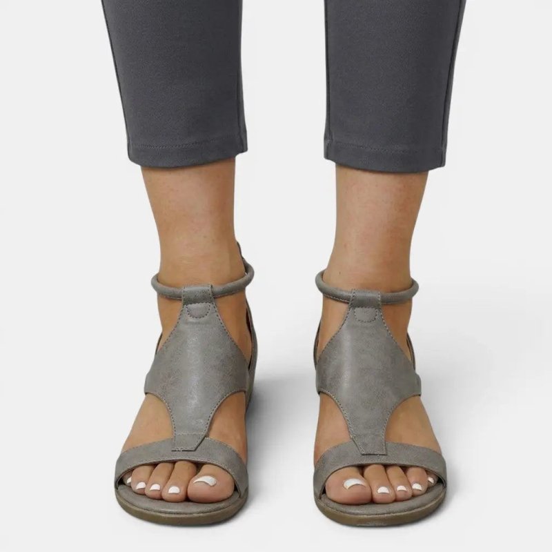 Women's Synthetic Leather Wedge Sandals | Elegant Open Toe Summer Footwear - Velshara store