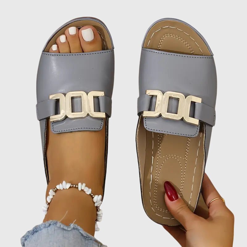 Women's Synthetic Open - Toe Sandals | Chic Comfortable Slip - On Footwear - Velshara store