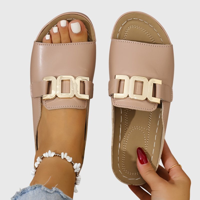 Women's Synthetic Open - Toe Sandals | Chic Comfortable Slip - On Footwear - Velshara store