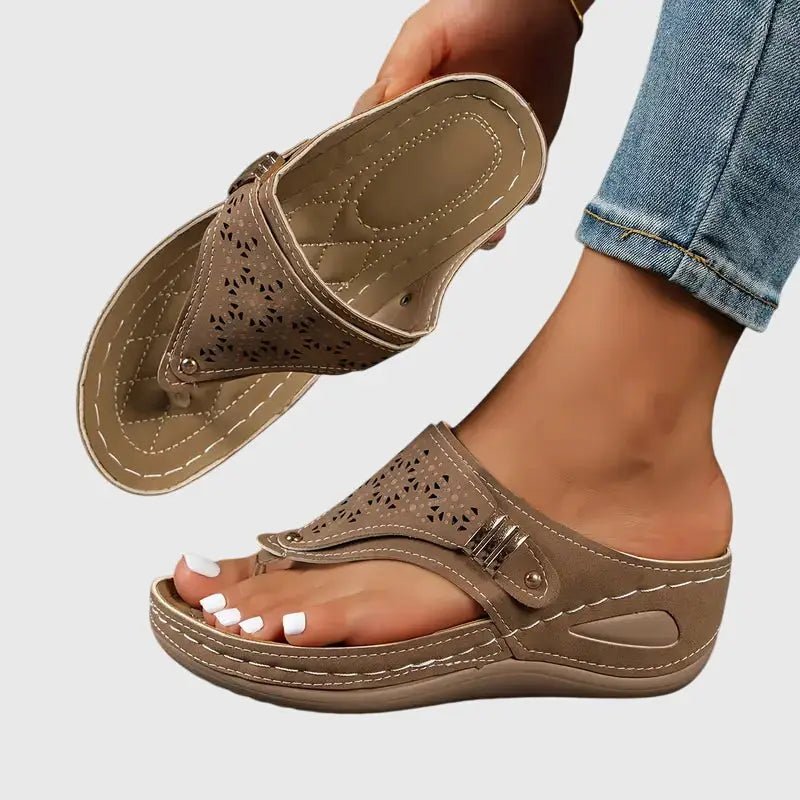 Women's Synthetic Orthopedic Sandals | Comfortable Slip - On Wedge Footwear - Velshara store