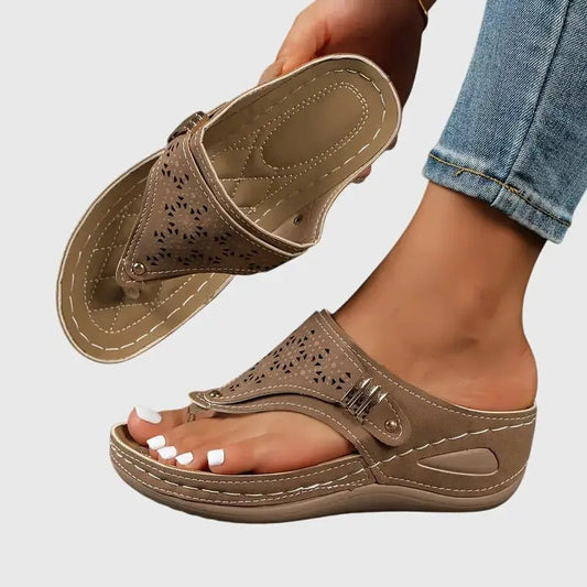 Women's Synthetic Orthopedic Sandals | Comfortable Slip - On Wedge Footwear - Velshara store