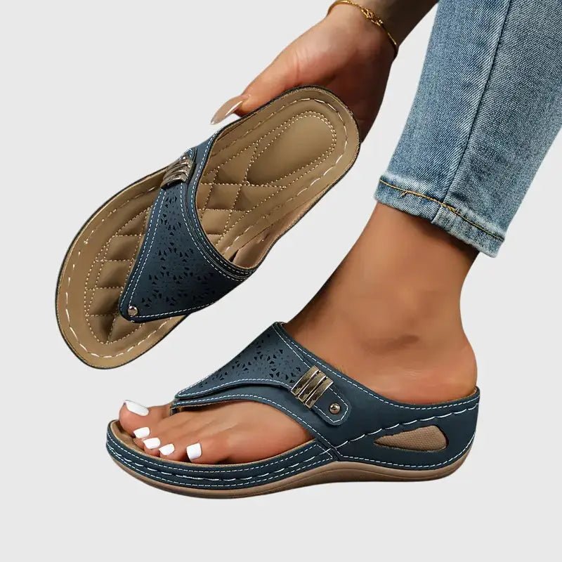 Women's Synthetic Orthopedic Sandals | Comfortable Slip - On Wedge Footwear - Velshara store