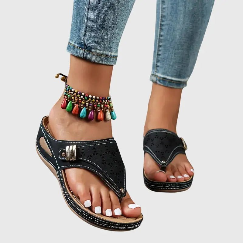 Women's Synthetic Orthopedic Sandals | Comfortable Slip - On Wedge Footwear - Velshara store