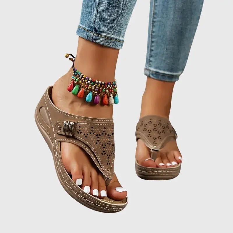 Women's Synthetic Orthopedic Sandals | Comfortable Slip - On Wedge Footwear - Velshara store