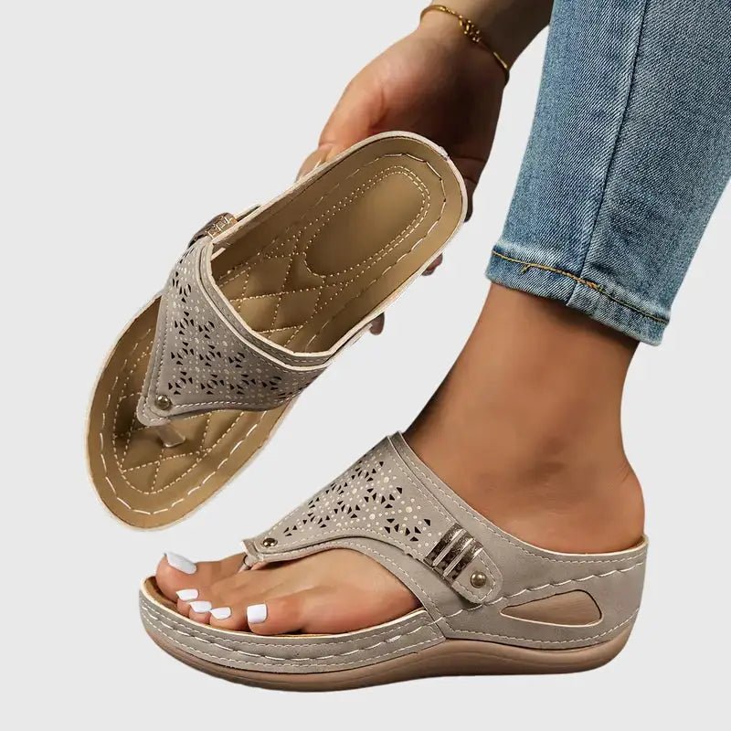 Women's Synthetic Orthopedic Sandals | Comfortable Slip - On Wedge Footwear - Velshara store