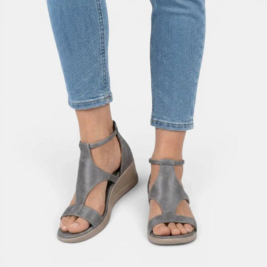 Women's Synthetic PU Wedge Sandals | Stylish Open - Toe Summer Footwear - Velshara store