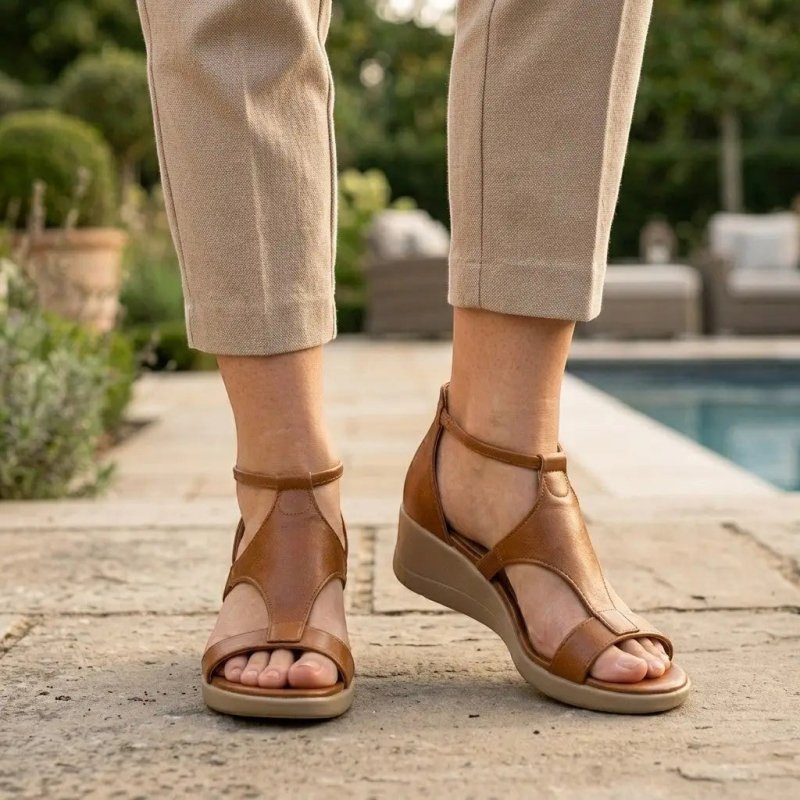 Women's Synthetic PU Wedge Sandals | Stylish Open - Toe Summer Footwear - Velshara store