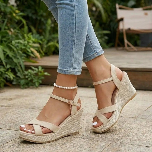Women's Synthetic Wedge Sandals | Elegant Comfortable Summer Wedges - Velshara store