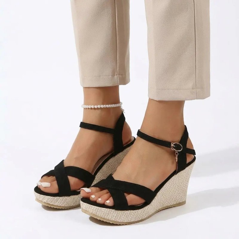 Women's Synthetic Wedge Sandals | Elegant Comfortable Summer Wedges - Velshara store