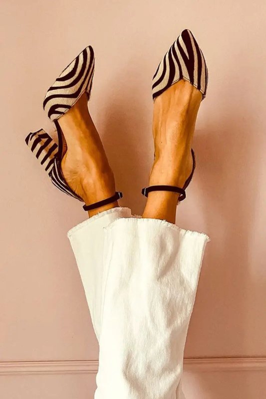 Women's Synthetic Zebra Print Sandals | Stylish Comfortable Mid Heel Footwear - Velshara store