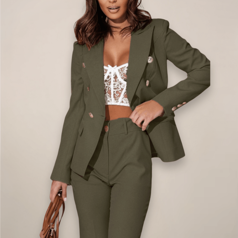 Women's Tailored Blazer Suit | Elegant Structured Two - Piece Set - Velshara store