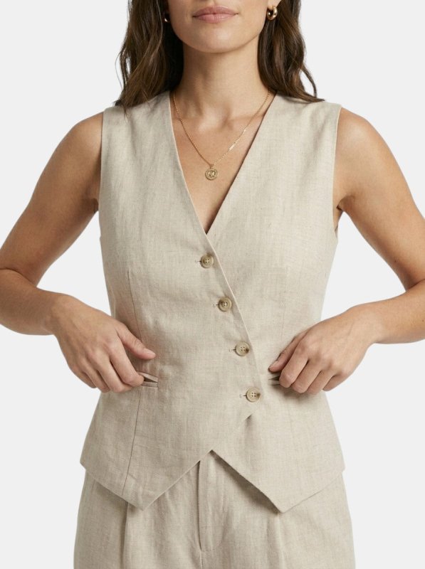 Women's Tailored Fabric Suit Set | Elegant Sleeveless Blazer & Wide - Leg Trousers - Velshara store